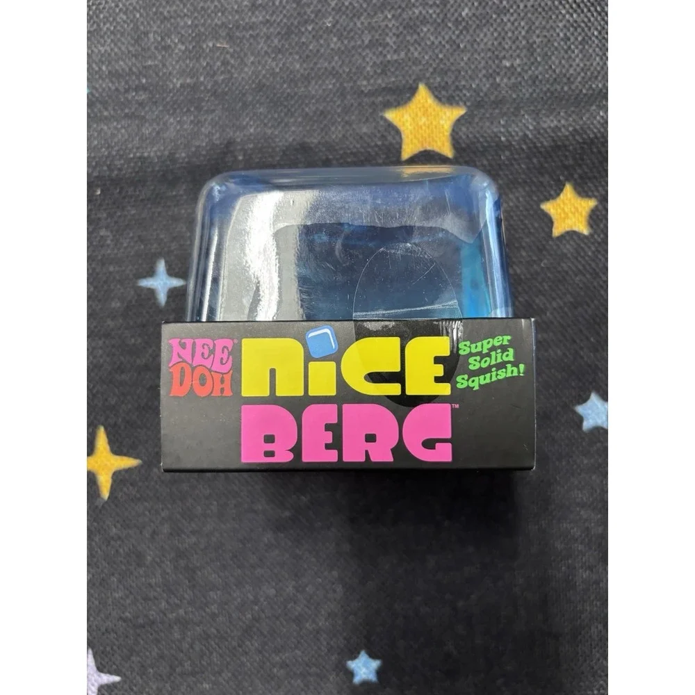 NeeDoh Nice Berg Blue XL Giant Nee Doh Niceberg Solid Squish Cube Brand New